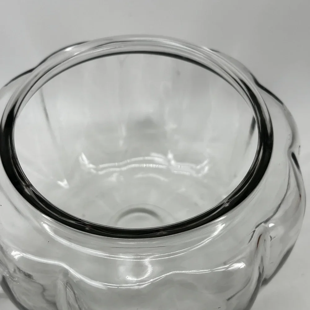 Anchor Hocking Clear Glass Pumpkin Jar with Lid Harvest Fall DecorCandy Dish6.5